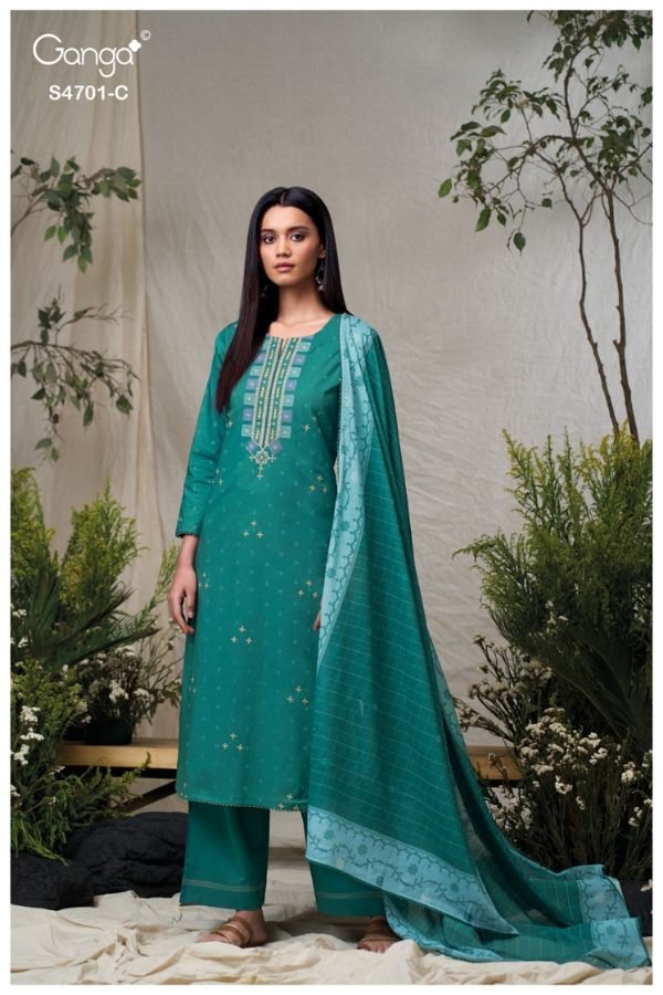 Ganga Fashion Fariyra S4701 Premium Cotton Suit S4701-C