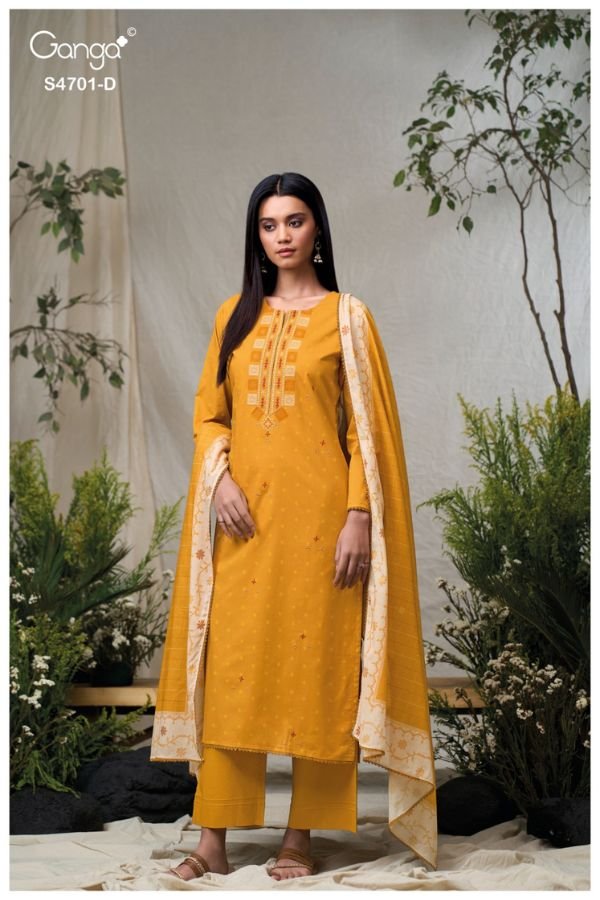 Ganga Fashion Fariyra S4701 Premium Cotton Suit S4701-D