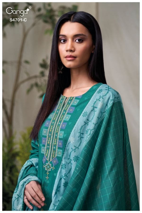 Ganga Fashion Fariyra S4701 Premium Cotton Suit S4701-C