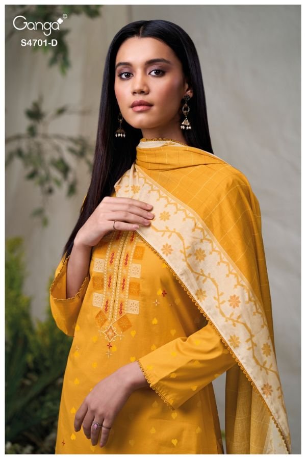 Ganga Fashion Fariyra S4701 Premium Cotton Suit S4701-D
