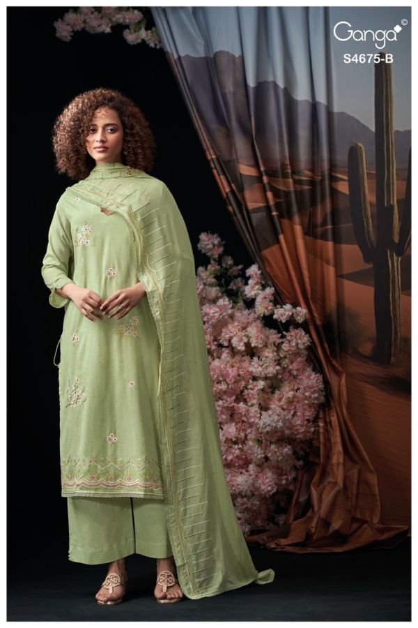 Ganga Fashion Fashmi S4675 Premium Pure Mul Suit S4675-B