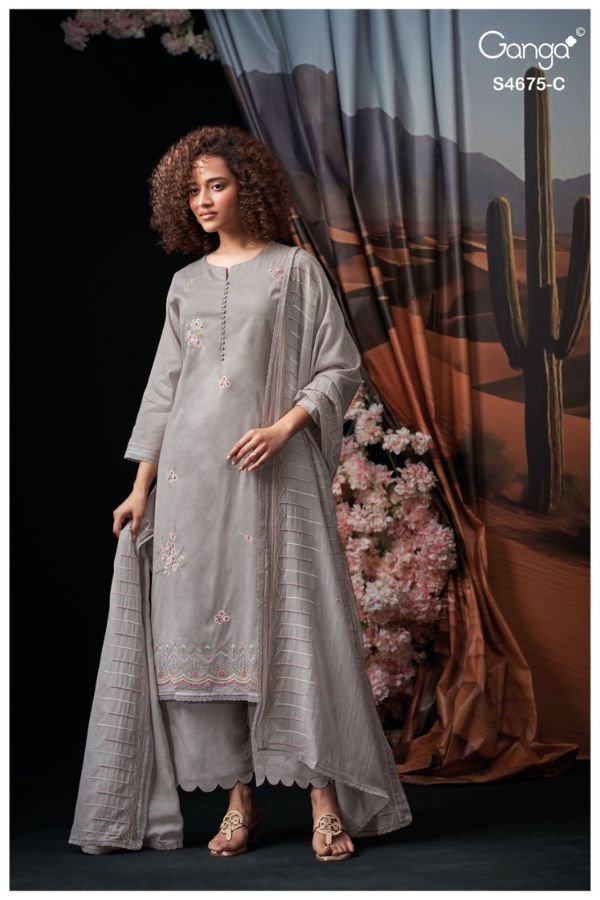 Ganga Fashion Fashmi S4675 Premium Pure Mul Suit S4675-C