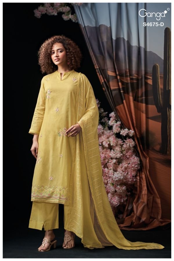 Ganga Fashion Fashmi S4675 Premium Pure Mul Suit S4675-D