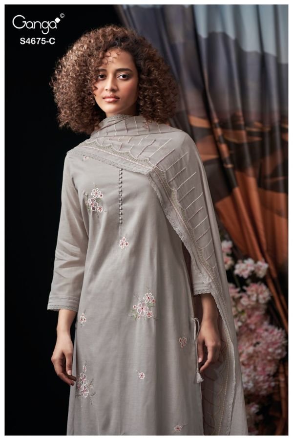 Ganga Fashion Fashmi S4675 Premium Pure Mul Suit S4675-C