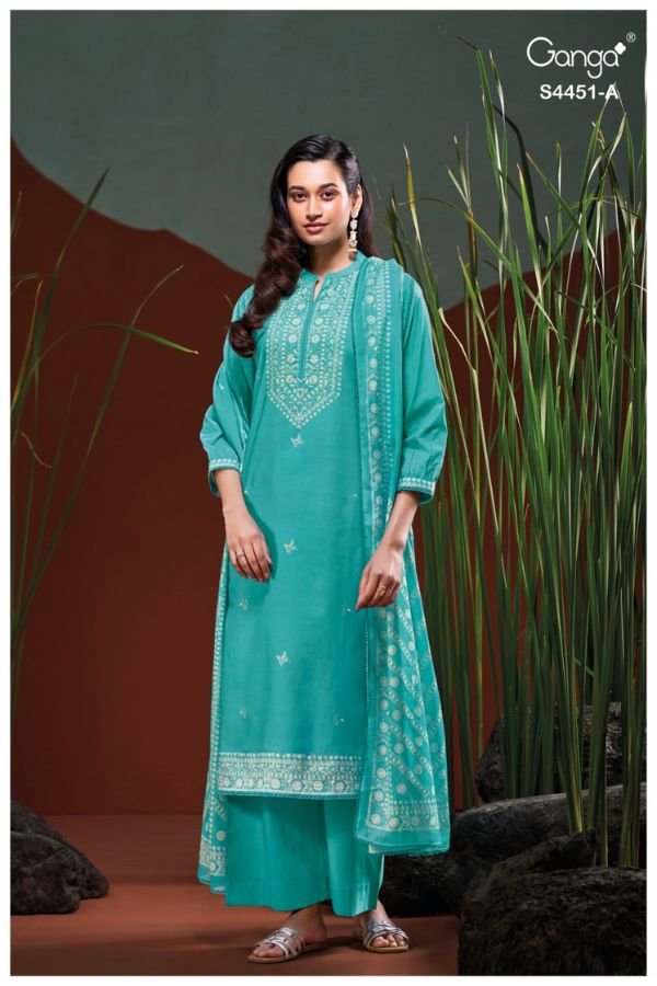 Ganga Fashion Felora S4451 Premium Pure Cotton Suit S4451-A