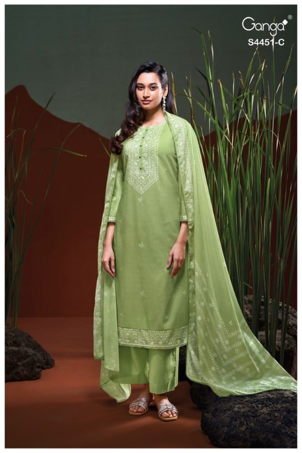 Ganga Fashion Felora S4451 Premium Pure Cotton Suit S4451-C