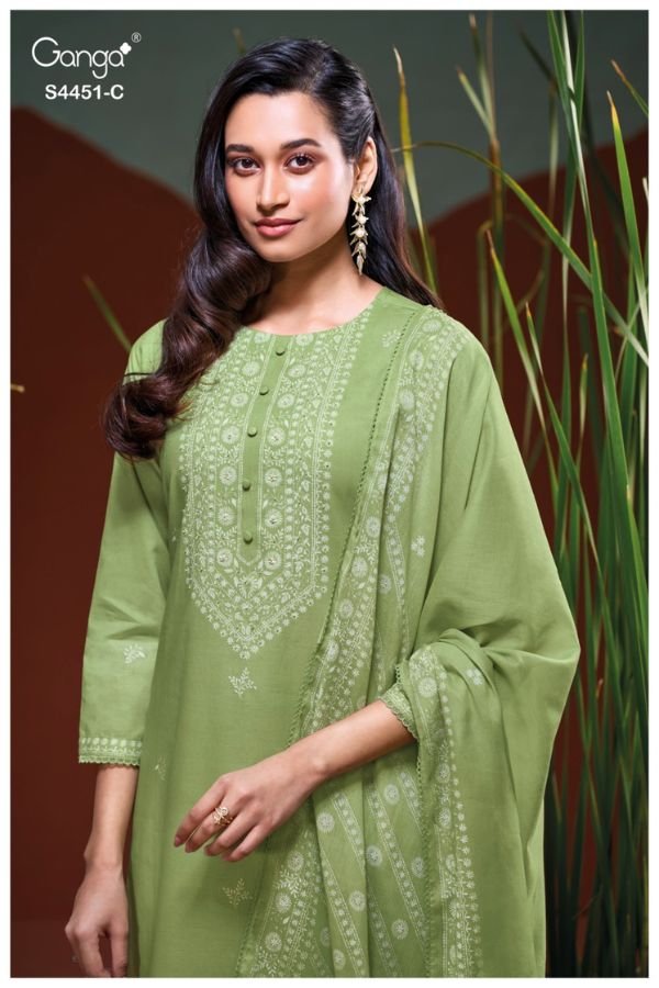 Ganga Fashion Felora S4451 Premium Pure Cotton Suit S4451-C