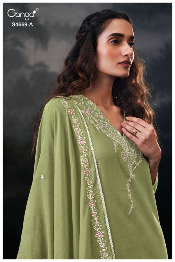 Ganga Fashion Gitaeya S4669 Premium Pure Mul Suit S4669-A