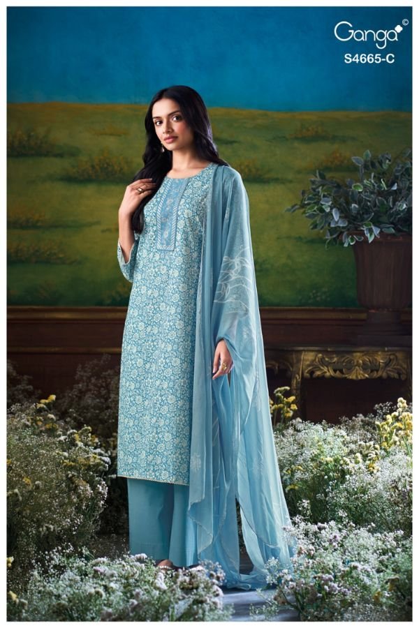 Ganga Fashion Gunjita S4665 Cotton Ladies Suit S4665-C