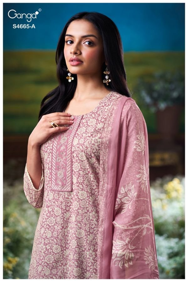 Ganga Fashion Gunjita S4665 Cotton Ladies Suit S4665-A