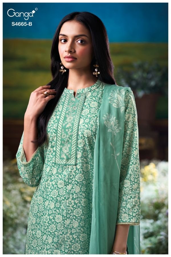 Ganga Fashion Gunjita S4665 Cotton Ladies Suit S4665-B