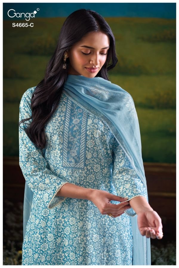 Ganga Fashion Gunjita S4665 Cotton Ladies Suit S4665-C