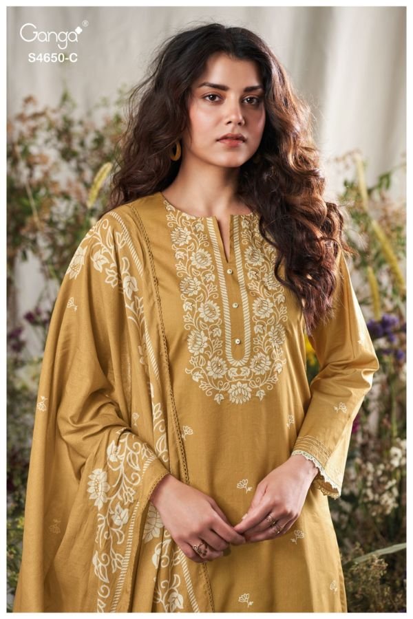Ganga Fashion Gynela S4650 Premium Cotton Suit S4650-C
