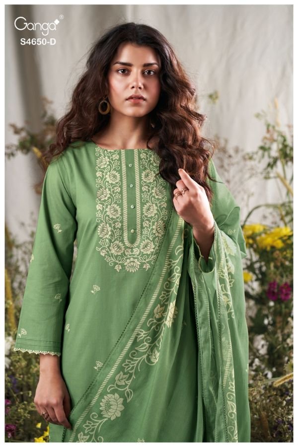 Ganga Fashion Gynela S4650 Premium Cotton Suit S4650-D