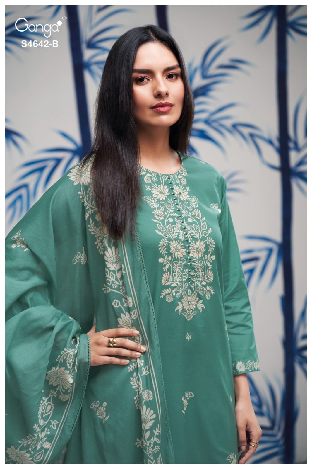 Ganga Fashion Hirael S4642 Premium Cotton Suit S4642-B