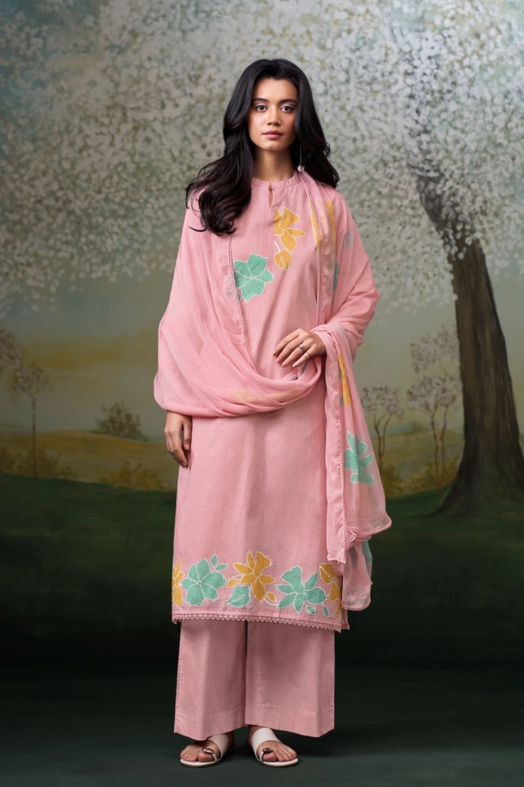 Ganga Fashion Hridanshi S4708 Pure Organdy Mul Suit S4708-B