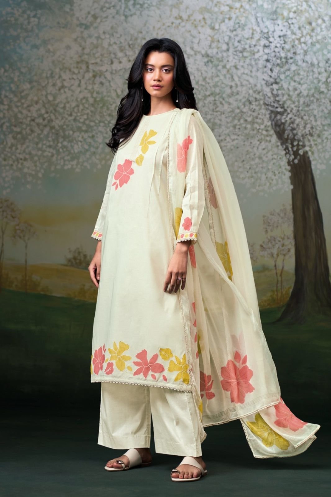 Ganga Fashion Hridanshi S4708 Pure Organdy Mul Suit S4708-D
