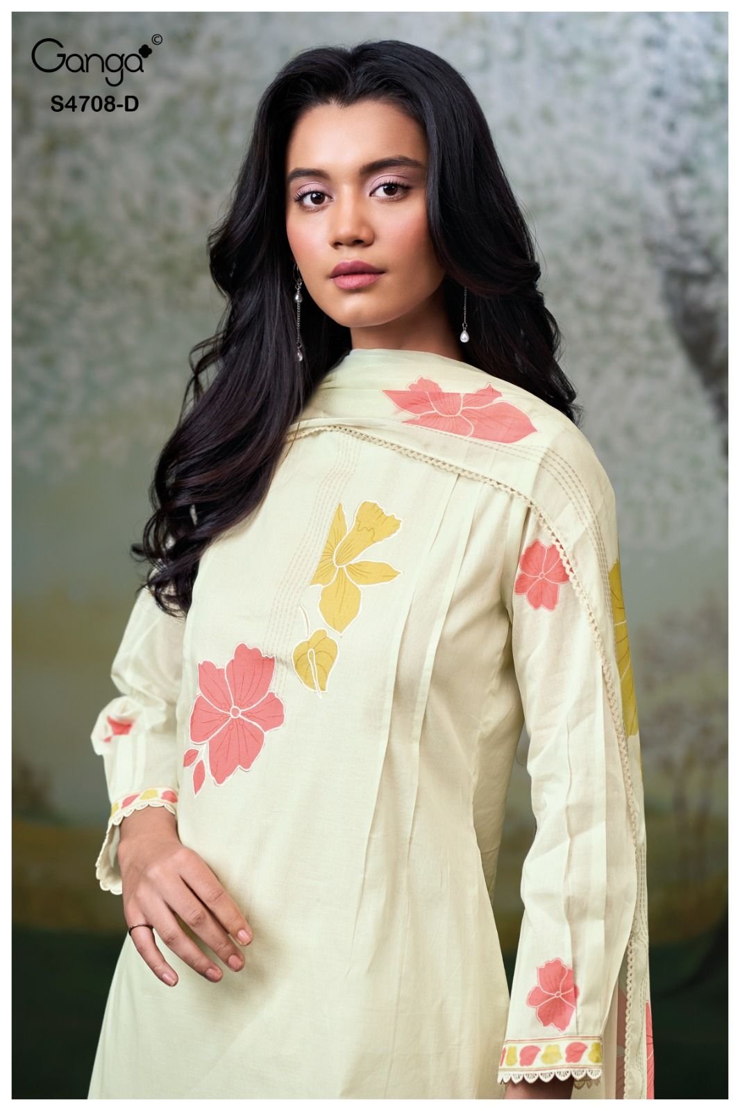 Ganga Fashion Hridanshi S4708 Pure Organdy Mul Suit S4708-D