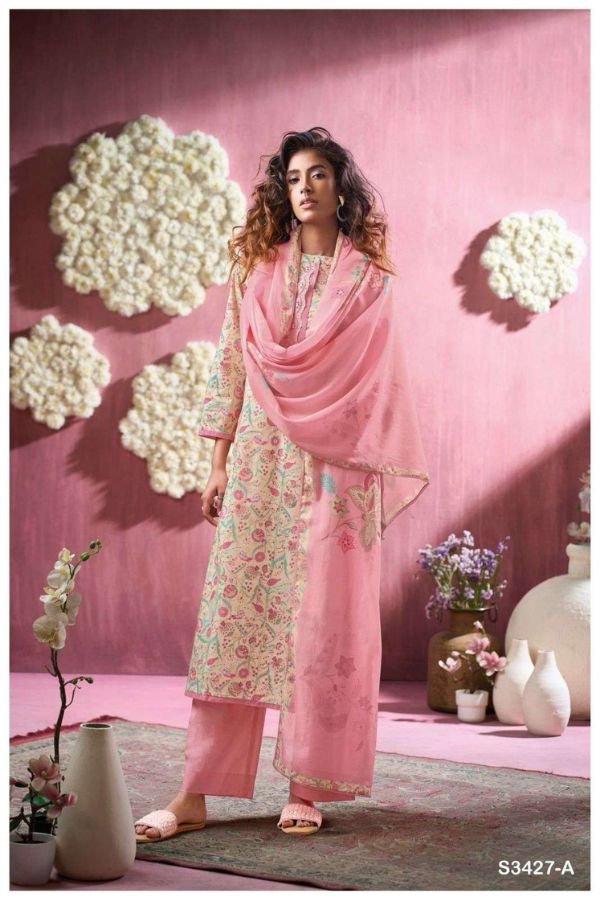Ganga Fashion Ifrah S3427 Premium Cotton Suit S3427-A