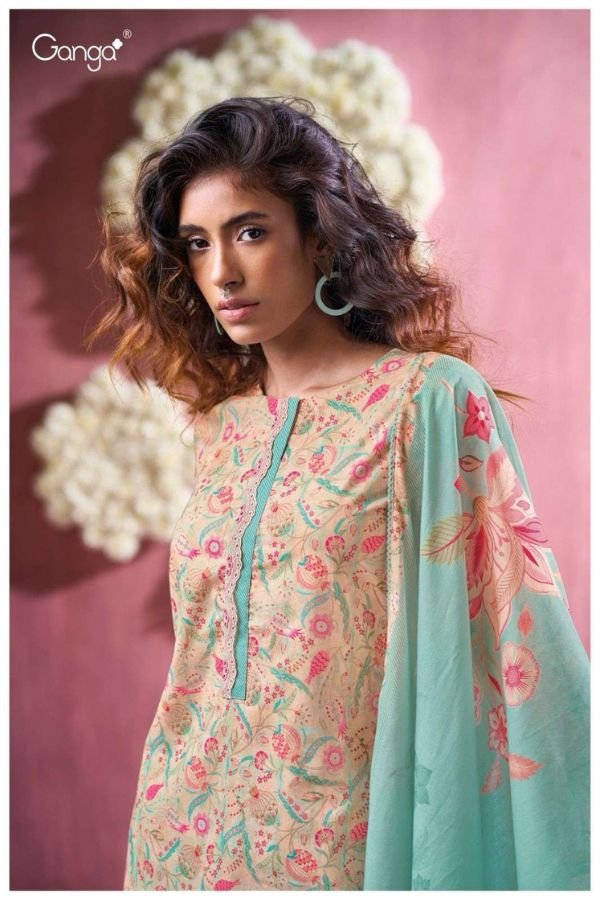 Ganga Fashion Ifrah S3427 Premium Cotton Suit S3427-C