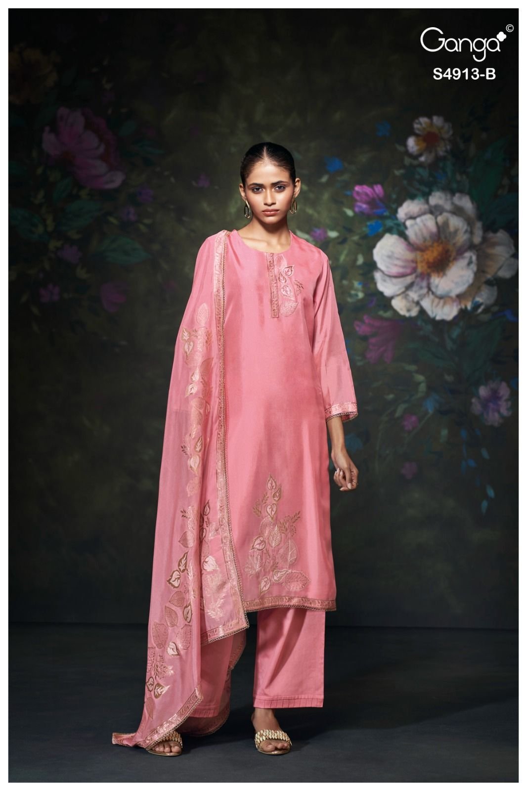 Ganga Fashion Ismera S4913 Silk Ladies Suit S4913-B