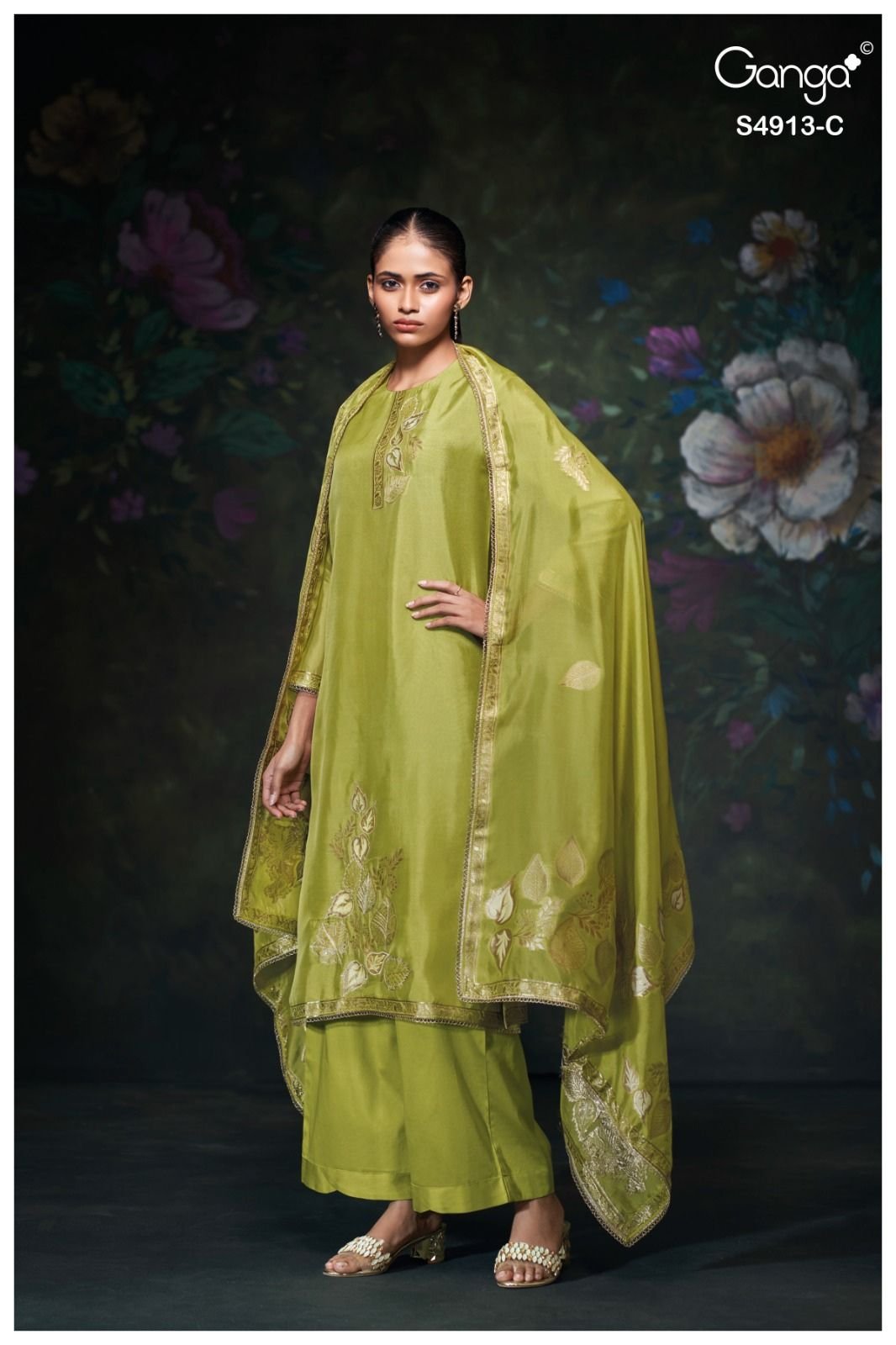 Ganga Fashion Ismera S4913 Silk Ladies Suit S4913-C