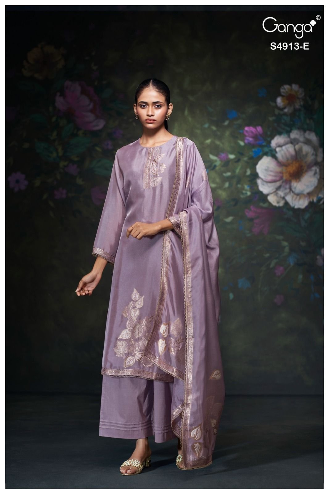 Ganga Fashion Ismera S4913 Silk Ladies Suit S4913-E