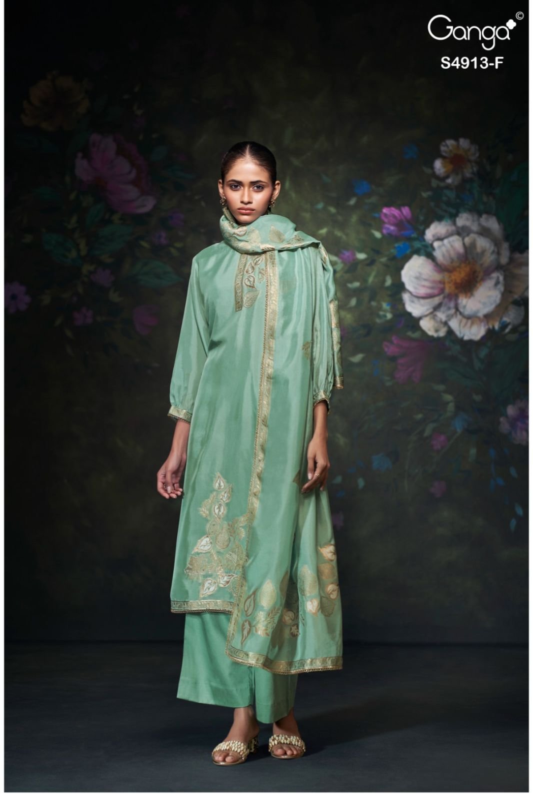 Ganga Fashion Ismera S4913 Silk Ladies Suit S4913-F