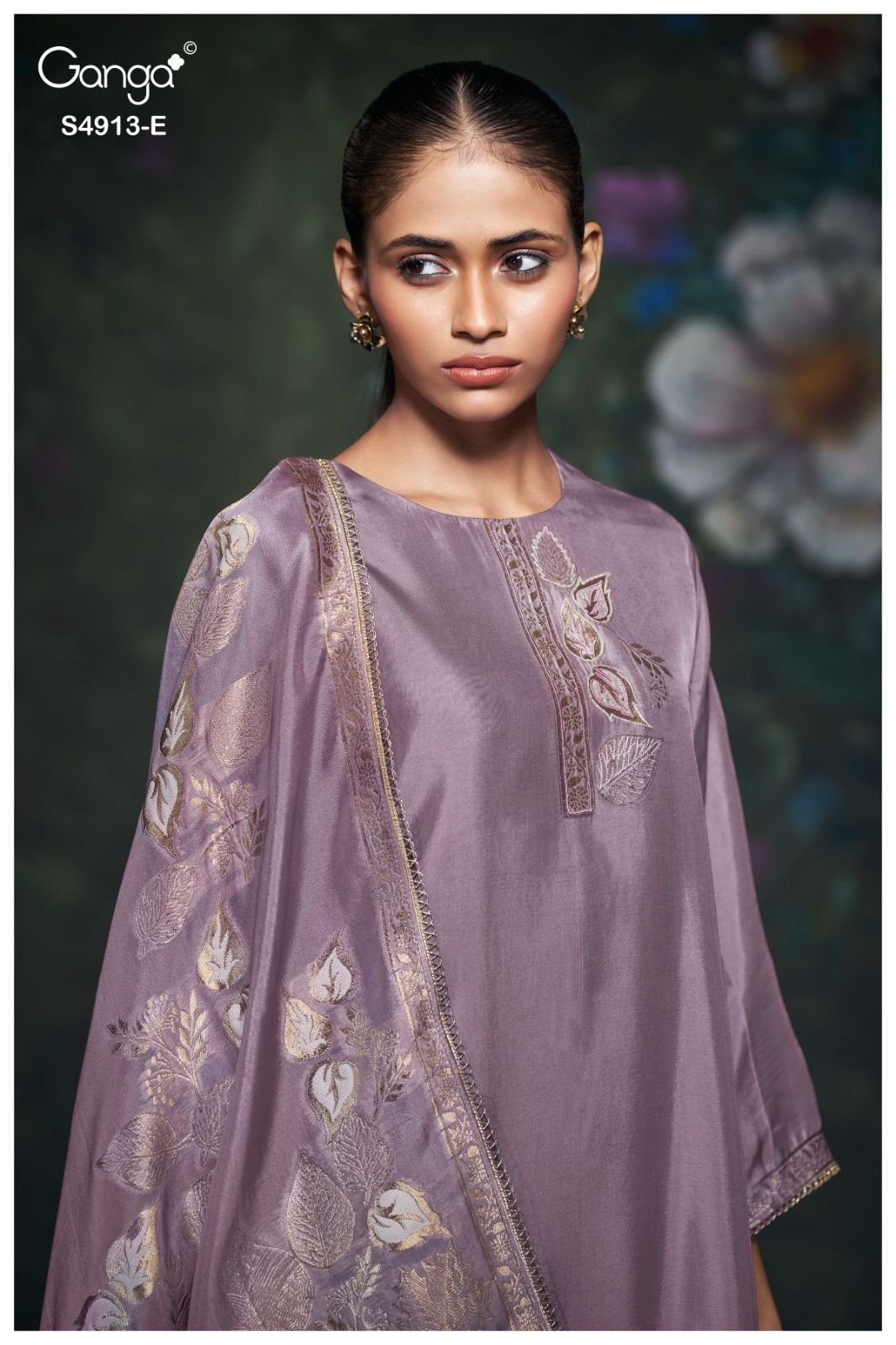 Ganga Fashion Ismera S4913 Silk Ladies Suit S4913-E