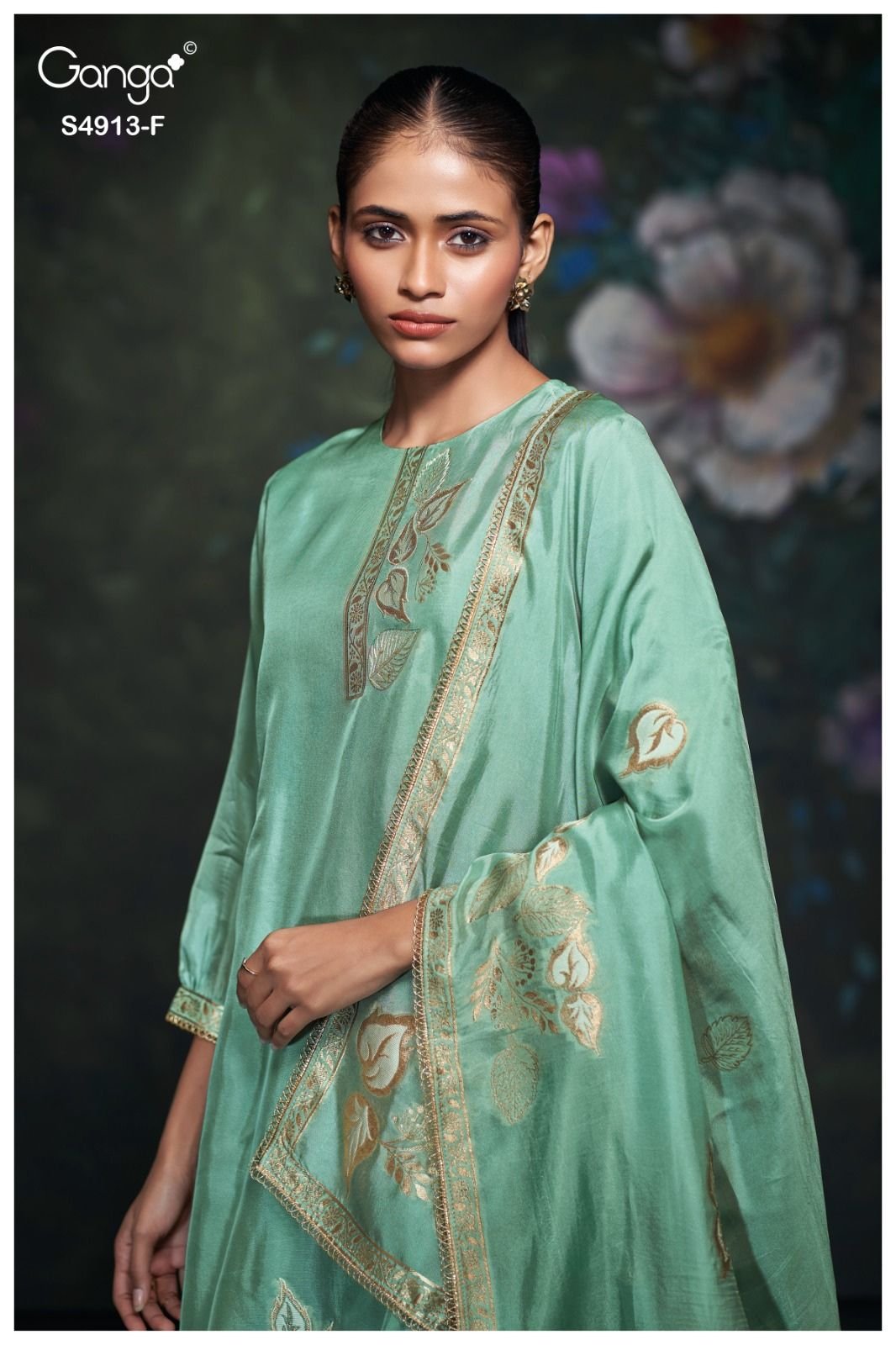 Ganga Fashion Ismera S4913 Silk Ladies Suit S4913-F