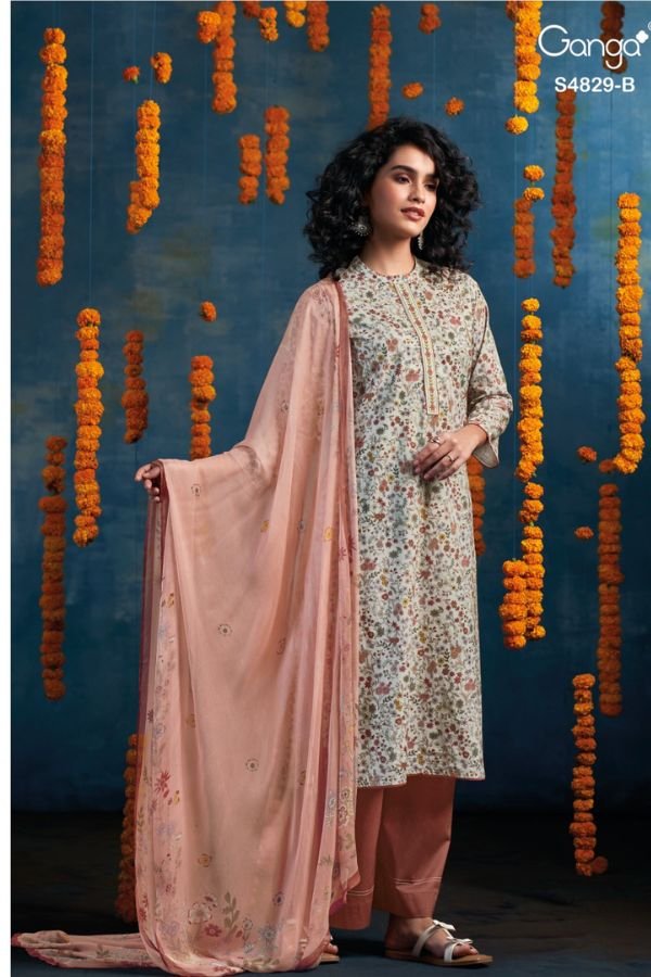 Ganga Fashion Ismeria S4829 Premium Cotton Suit S4829-B