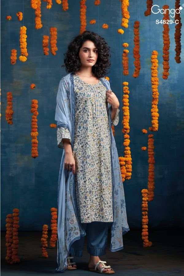 Ganga Fashion Ismeria S4829 Premium Cotton Suit S4829-C