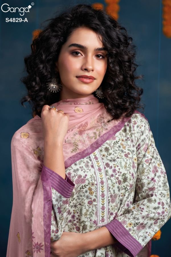 Ganga Fashion Ismeria S4829 Premium Cotton Suit S4829-A