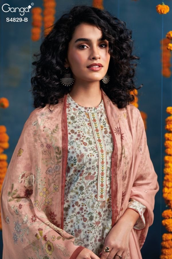 Ganga Fashion Ismeria S4829 Premium Cotton Suit S4829-B