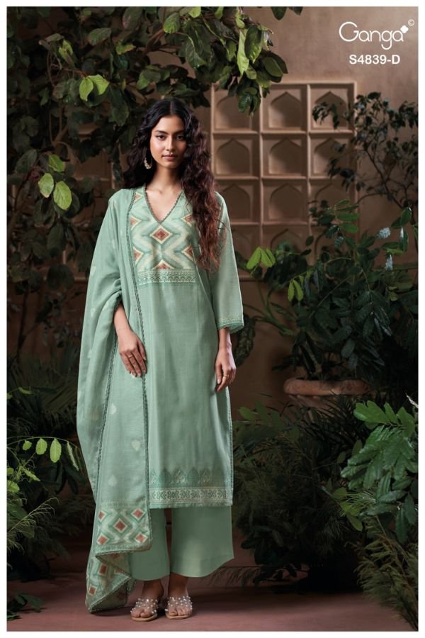 Ganga Fashion Jivara S4839 Silk Ladies Suit S4839-D