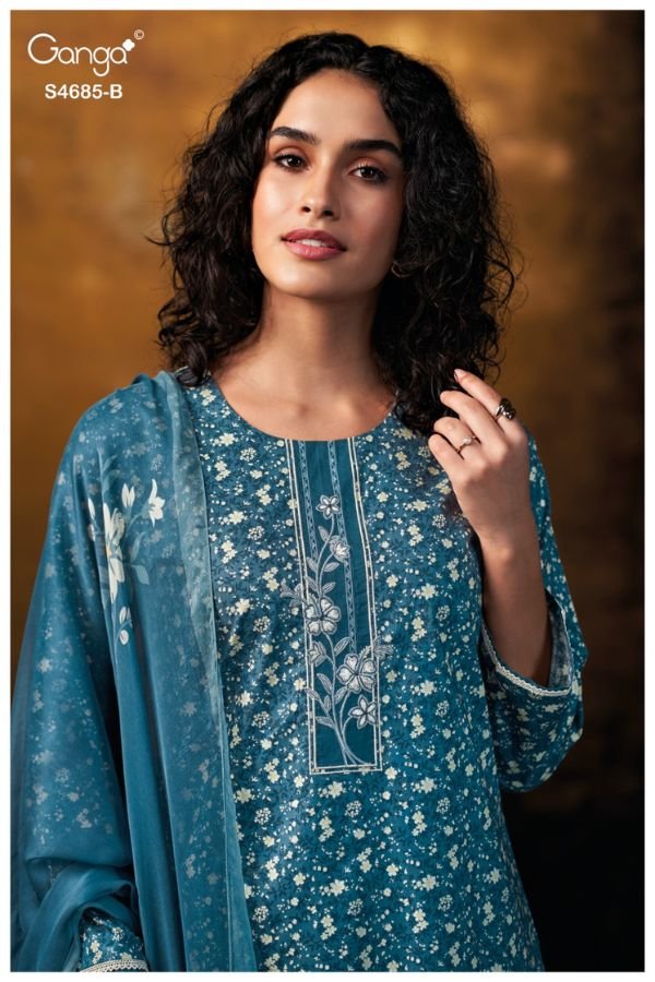 Ganga Fashion Jiyael S4685 Premium Cotton Suit S4685-B