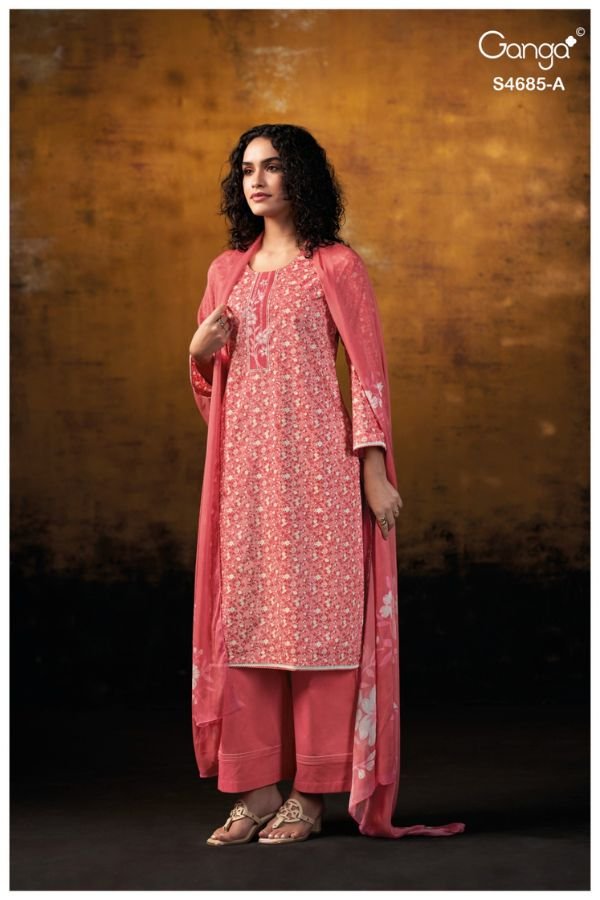 Ganga Fashion Jiyael S4685 Premium Cotton Suit S4685-A