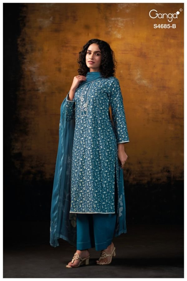 Ganga Fashion Jiyael S4685 Premium Cotton Suit S4685-B