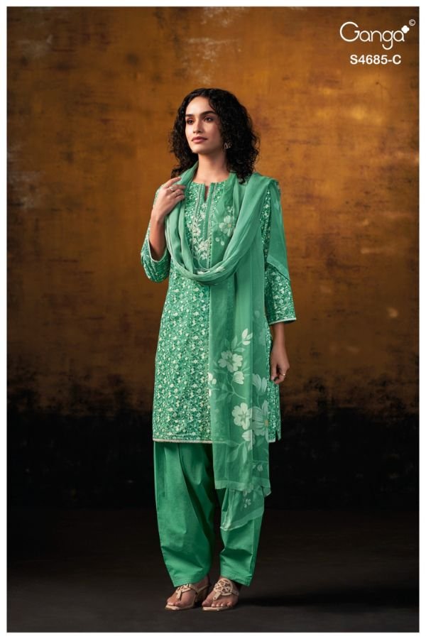 Ganga Fashion Jiyael S4685 Premium Cotton Suit S4685-C