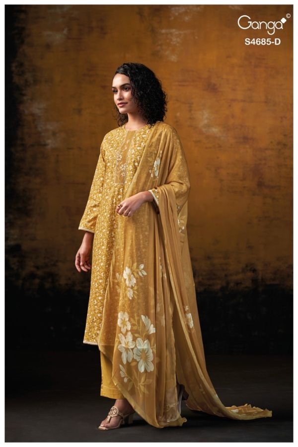 Ganga Fashion Jiyael S4685 Premium Cotton Suit S4685-D