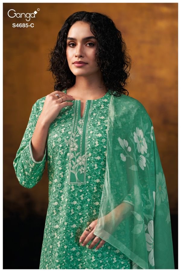 Ganga Fashion Jiyael S4685 Premium Cotton Suit S4685-C
