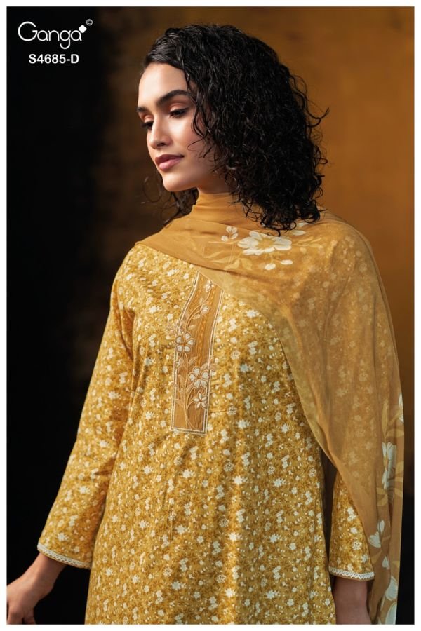 Ganga Fashion Jiyael S4685 Premium Cotton Suit S4685-D