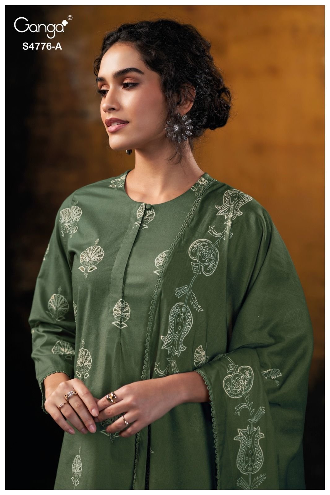 Ganga Fashion Kaviraah S4776 Premium Cotton Suit S4776-A