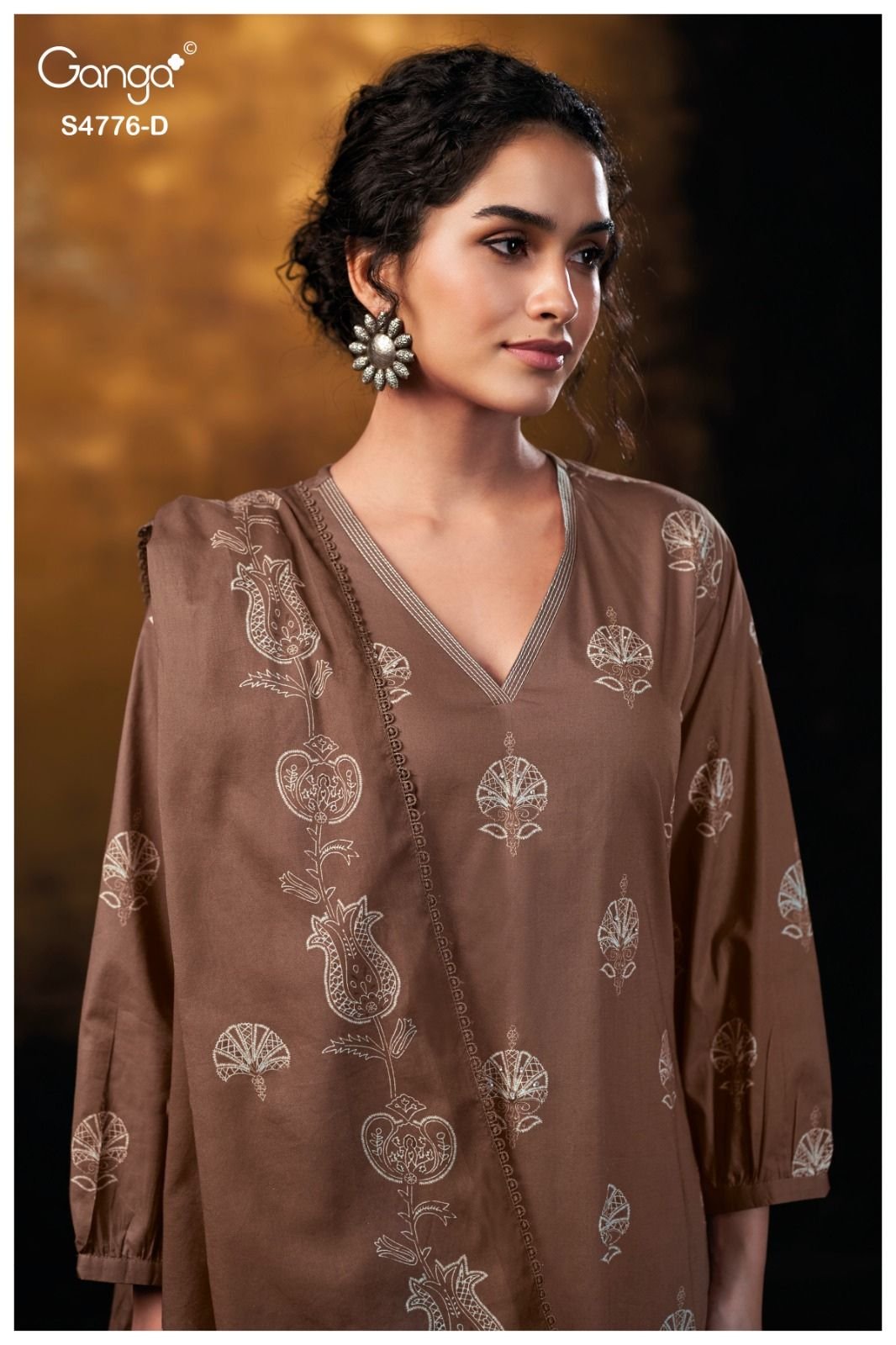 Ganga Fashion Kaviraah S4776 Premium Cotton Suit S4776-D