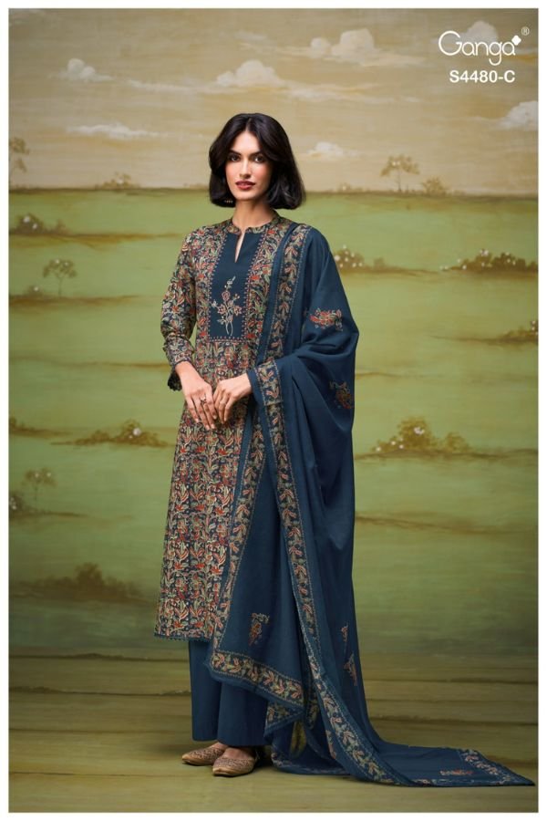 Ganga Fashion Kenza S4480 Premium Cotton Suit S4480-C