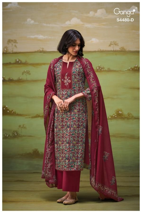 Ganga Fashion Kenza S4480 Premium Cotton Suit S4480-D