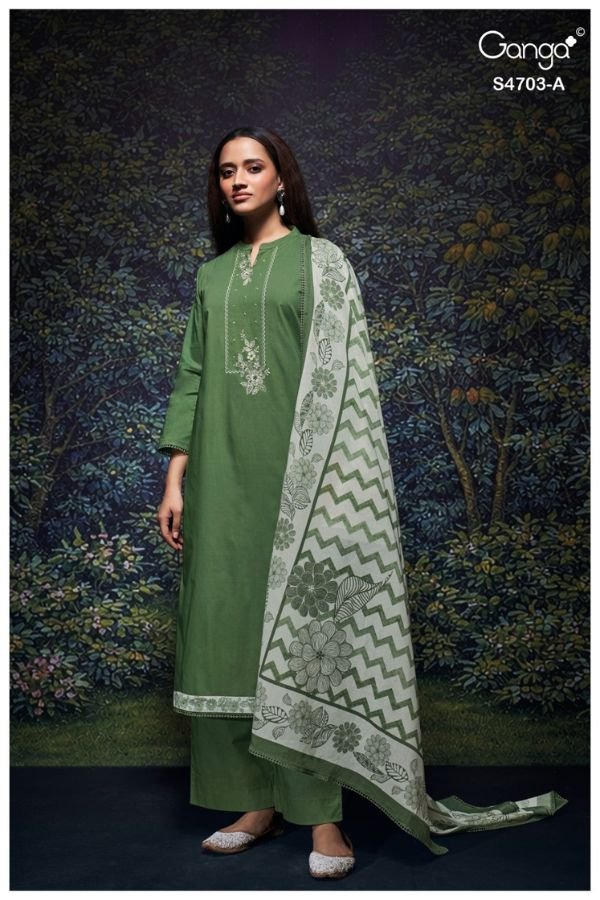 Ganga Fashion Kivoria S4703 Premium Cotton Suit S4703-A