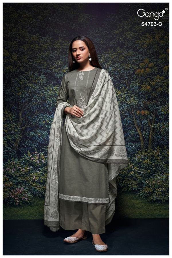 Ganga Fashion Kivoria S4703 Premium Cotton Suit S4703-C