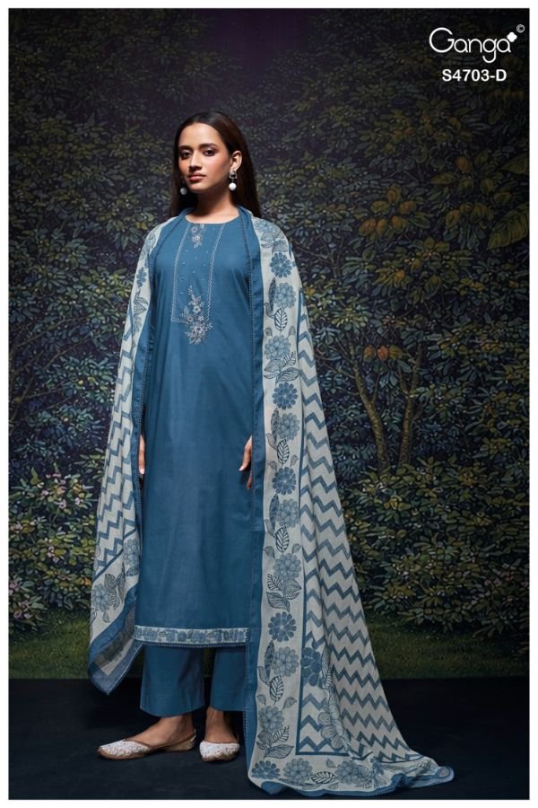Ganga Fashion Kivoria S4703 Premium Cotton Suit S4703-D