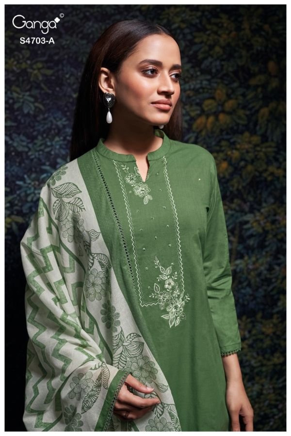 Ganga Fashion Kivoria S4703 Premium Cotton Suit S4703-A